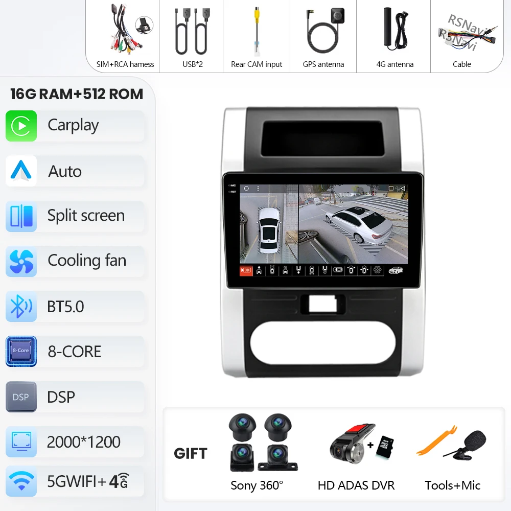 Android Carplay Radio 2K Screen for Nissan X-Trail 2007-2013