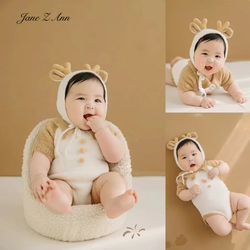 Dragon Baby 3-6 month Photography  Knitted Hat jumpsuit 100 days studio shooting  Clothing