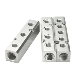30x30mm Air Manifold Distributor PT1/2 to PT1/4 Drain Diverter Oil Exhaust Distributor Air Source Distribution Row 2-10 Way