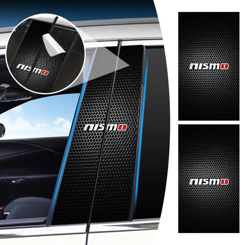 

2Pcs Car B-Pillar Center Column PET Decals Emblem 3D Stickers Car Styling For Nissan Nismo Emblem GTR Tiida Sylphy Teana X-trail