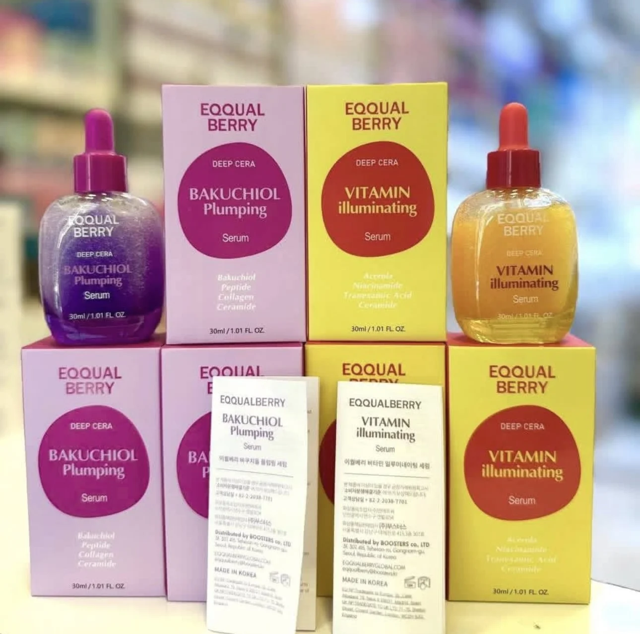 Coreano original eqqual querido cera profunda conjunto anti-envelhecimento bakuchiol vitamina c soro luta rugas embotamento diário cuidados com a pele