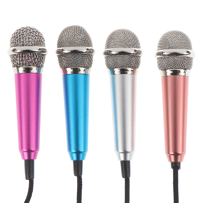 Portable 3.5mm Stereo Studio Mic KTV Karaoke Mini Microphone For Cell Phone PC