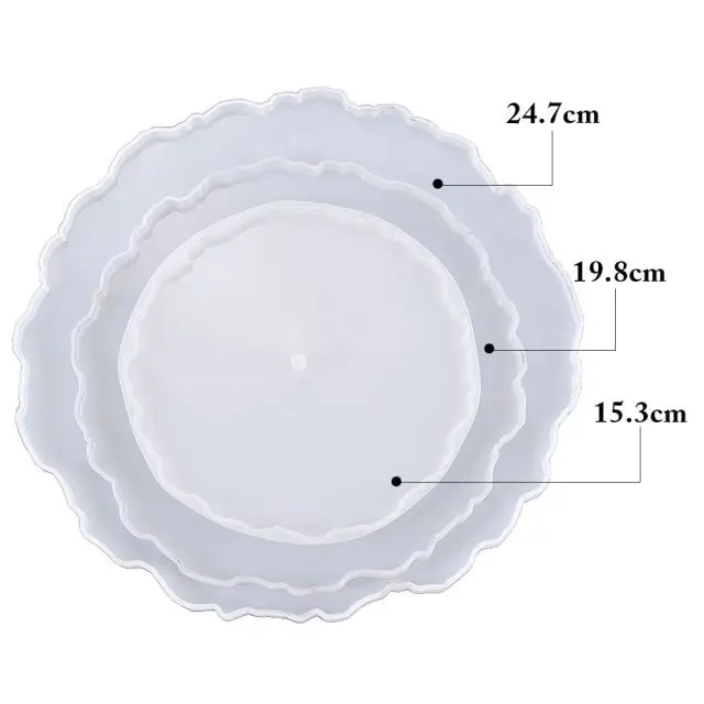 Zinklegierung Obst Kuchen Tabletts Ständer Halter 3-lagiges großes Tablett Silikonformen für DIY Epoxidharz Kuchen platzierte Werkzeuge Gussform