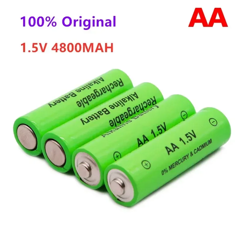 4-20 pcs lote 4800mAh rechargeable battery AA 1.5 V. Rechargeable New Alcalinas drummey for toy light emitting diode