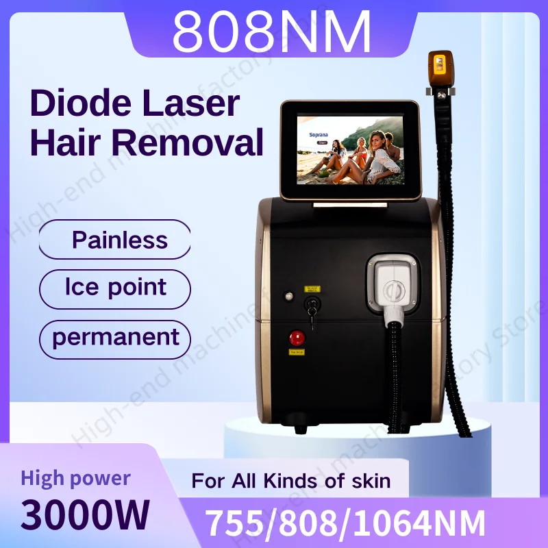 Depiladora Laser 808NM 755NM 1064NM Diode Laser Hair Removal Machine Safe Painless Permanent Depilation Hottest New Style