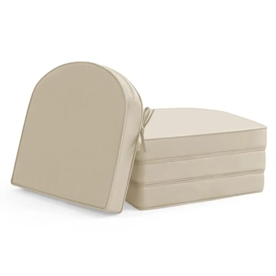 

Набор из 4 подушек для уличной мебели: водонепроницаемые и устойчивые к выцветанию подушки для садовой мебели - 17 x 16 x 2 дюйма, нескользящие, с закругленными углами