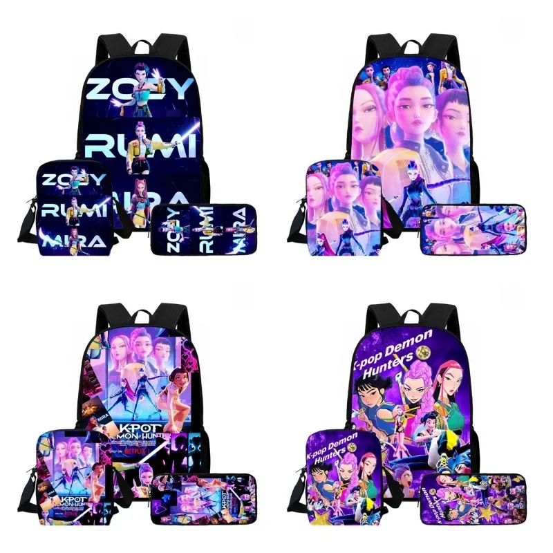 

Cartoon KPop Demon Hunters Child School Backpack With Shoulder Bags Pencil Bags For Kindergarten,Light Weight Child Bags