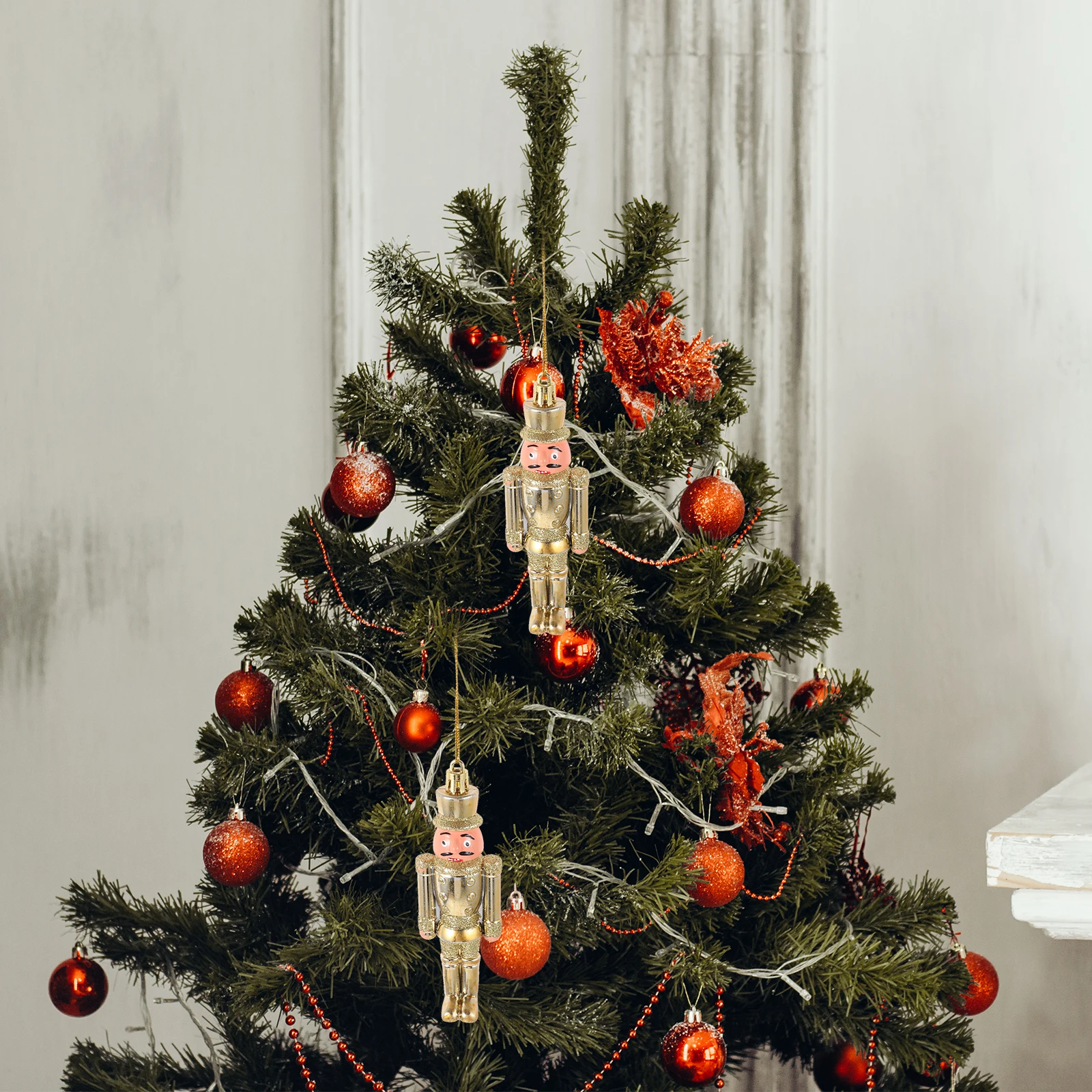 

2pcs Nutcracker Pendant Cute Mini Ornaments Red Green Christmas Tree Christmas Tree Pendants Hanging Decor Xmas Gifts