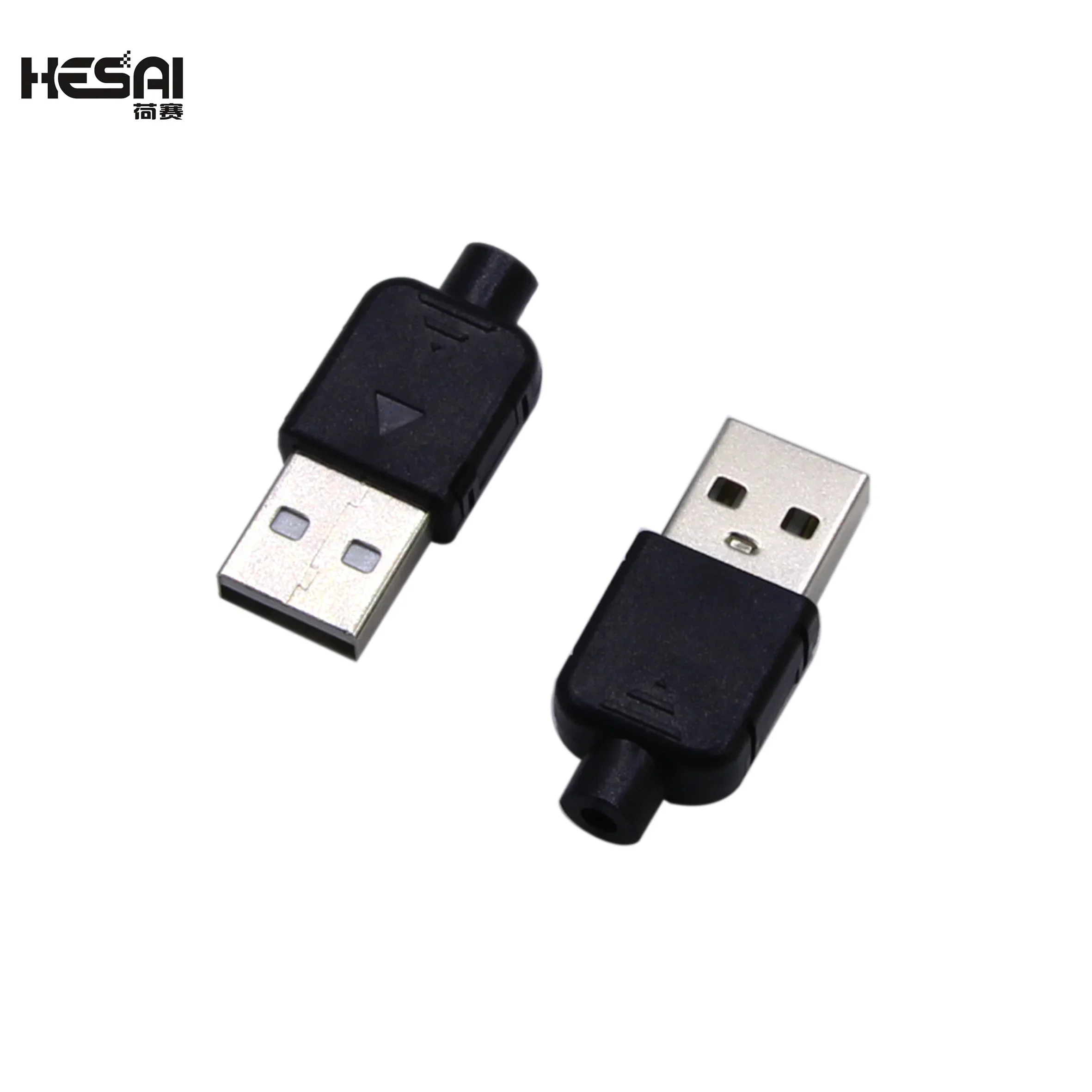 10 Sets DIY USB 2.0 Connector Plug A Type Male 4 Pin Assembly Adapter Socket Solder Type Black Plastic Shell For Data Connection