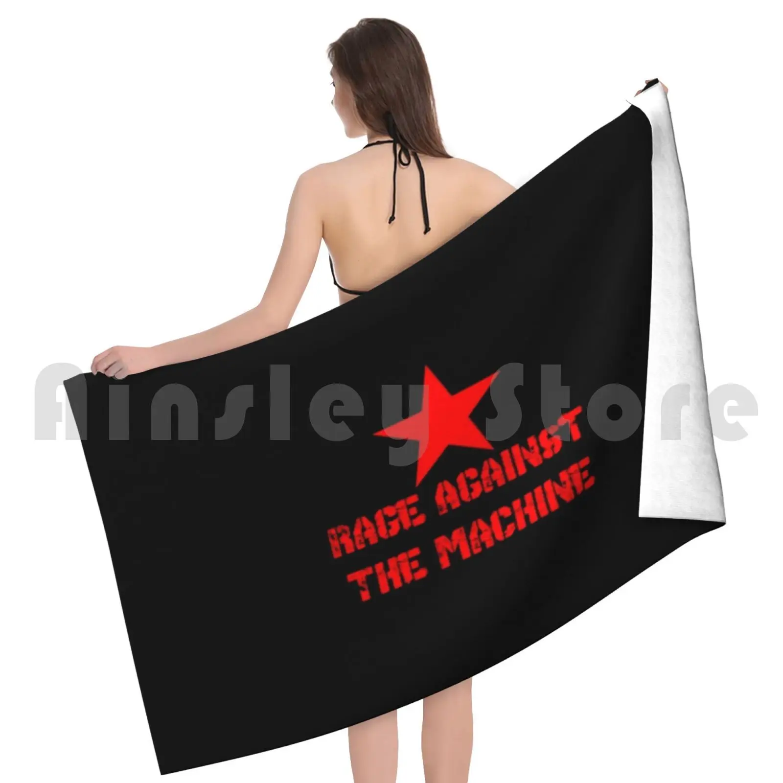 الغضب ضد الماكينة منشفة حمام وسادة الشاطئ الغضب ضد الآلة المعدنية الصلبة الموت الأسود الوحشي شعار Prog #5