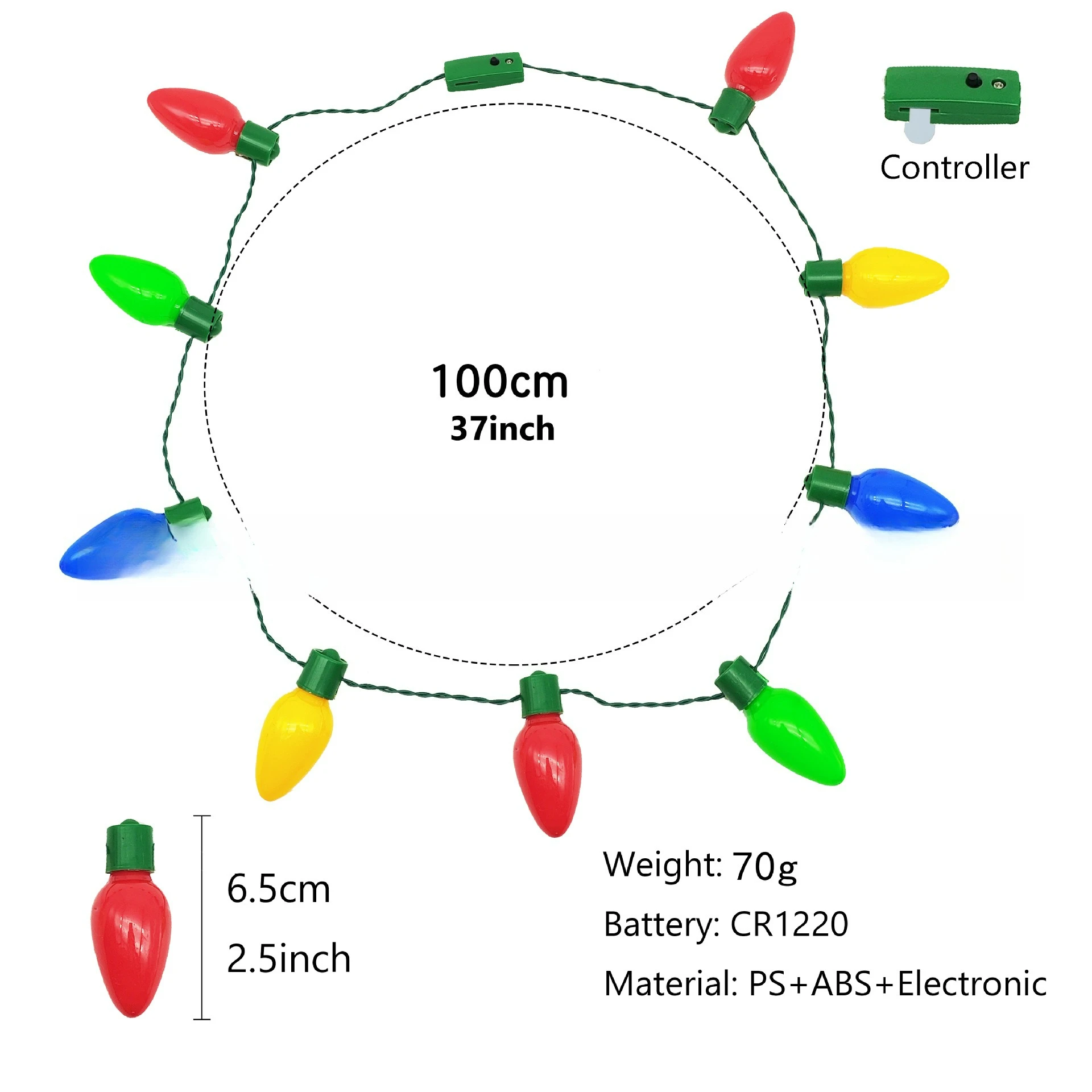 Color bubble light luminous necklace Colorful flash bubble necklace 9 light luminous necklace