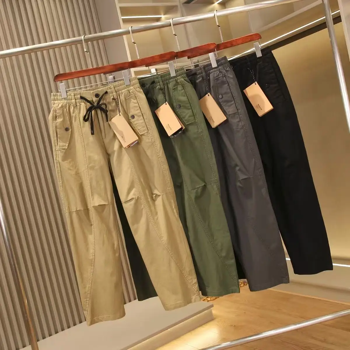 

Men's Casual Cotton Work Pants Lightweight Breathable Loose Straight Leg Summer Faion Japanese Sle Comfortable Leisure Tr...