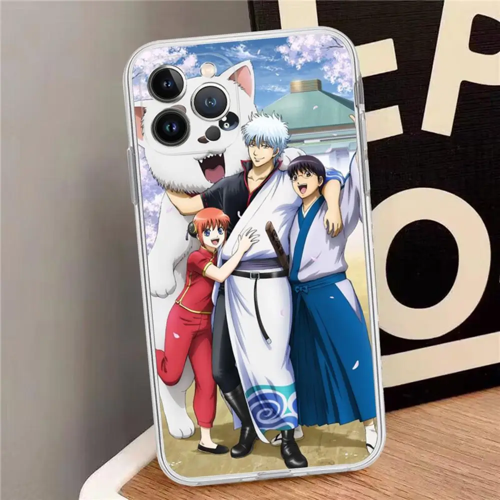 Gintama funda de teléfono de Anime para iPhone, 15, 14, 13, 12 Mini, 11 Pro, XS, Max, X, XR, SE, 6, 7, 8 Plus, funda de silicona suave