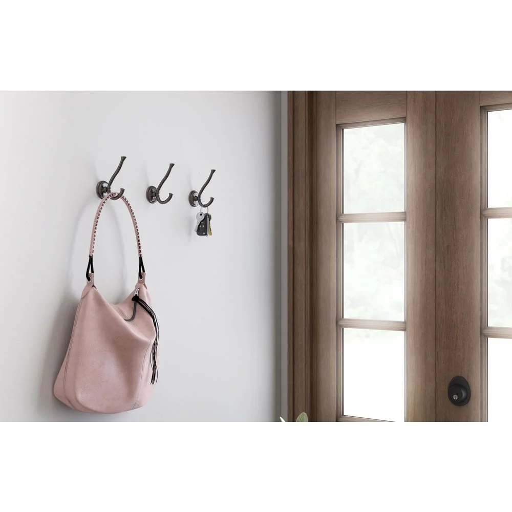 Durable Metal Wall Mounted Coat Hook 35 lbs Storage Organizer for Closet Bathroom Foyer Venetian Bronze Finish Easy Install