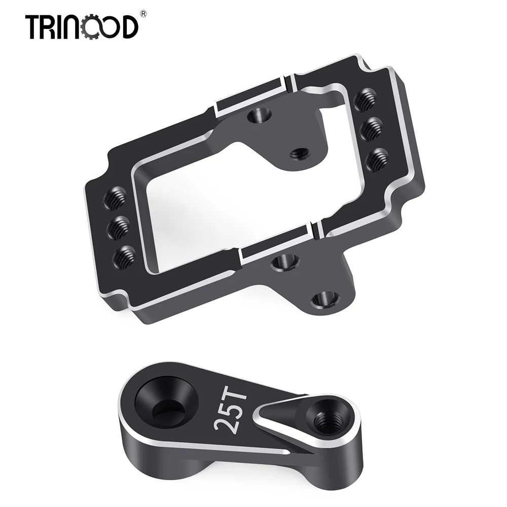

TRINOOD 1Set 25T Tooth Servo Horn And Aluminum Alloy Servo Mount Bracket for 1/18 RC Crawler Car TRX4-M Upgrade Parts