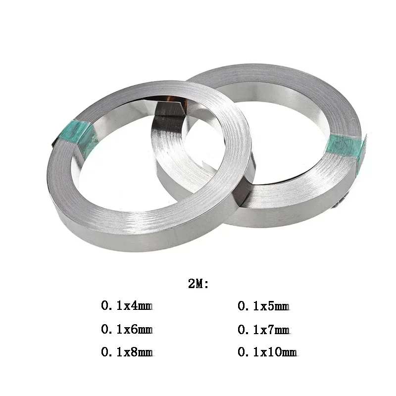 2M 0,1x4/5/6/7/8/10mm vernickelter Stahlbatterie-Nickelstreifen für 18650/21700 Li-Ionen-Batterien, Nickelschweißen