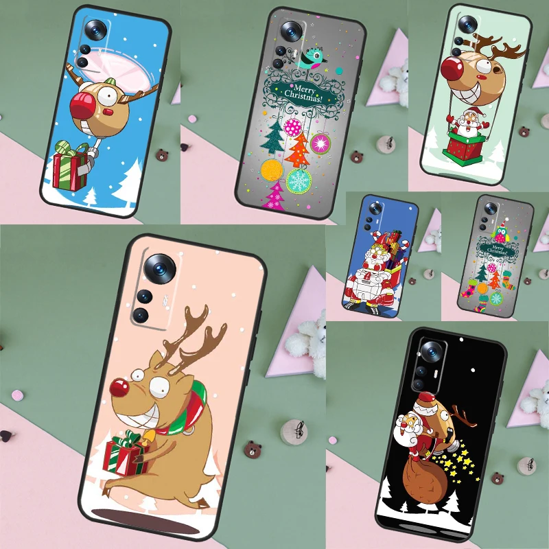 Merry Christmas Decorations Reindeer Cover Case For Xiaomi 13 12 Lite 12X 11T 12T Pro POCO F5 X3 X5 Pro X4 F4 GT F3 M5s M6 Pro