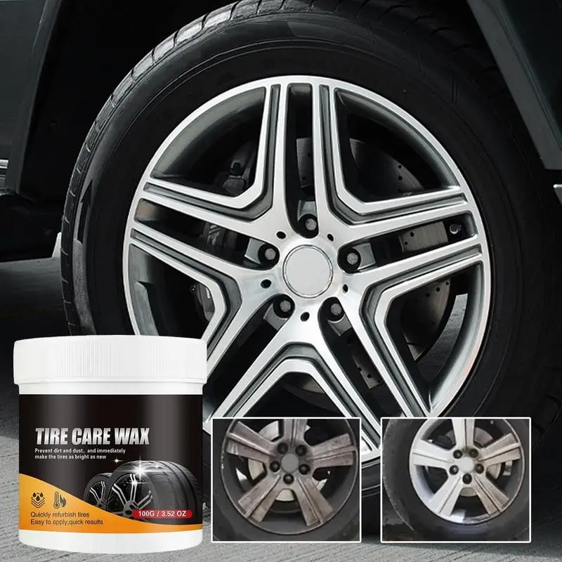 Car Tire Shine 100g Tire Degreasing Polish Protective Wheel Maintenance Wax Waterproof Tire Wax Brightener Long-Lasting For