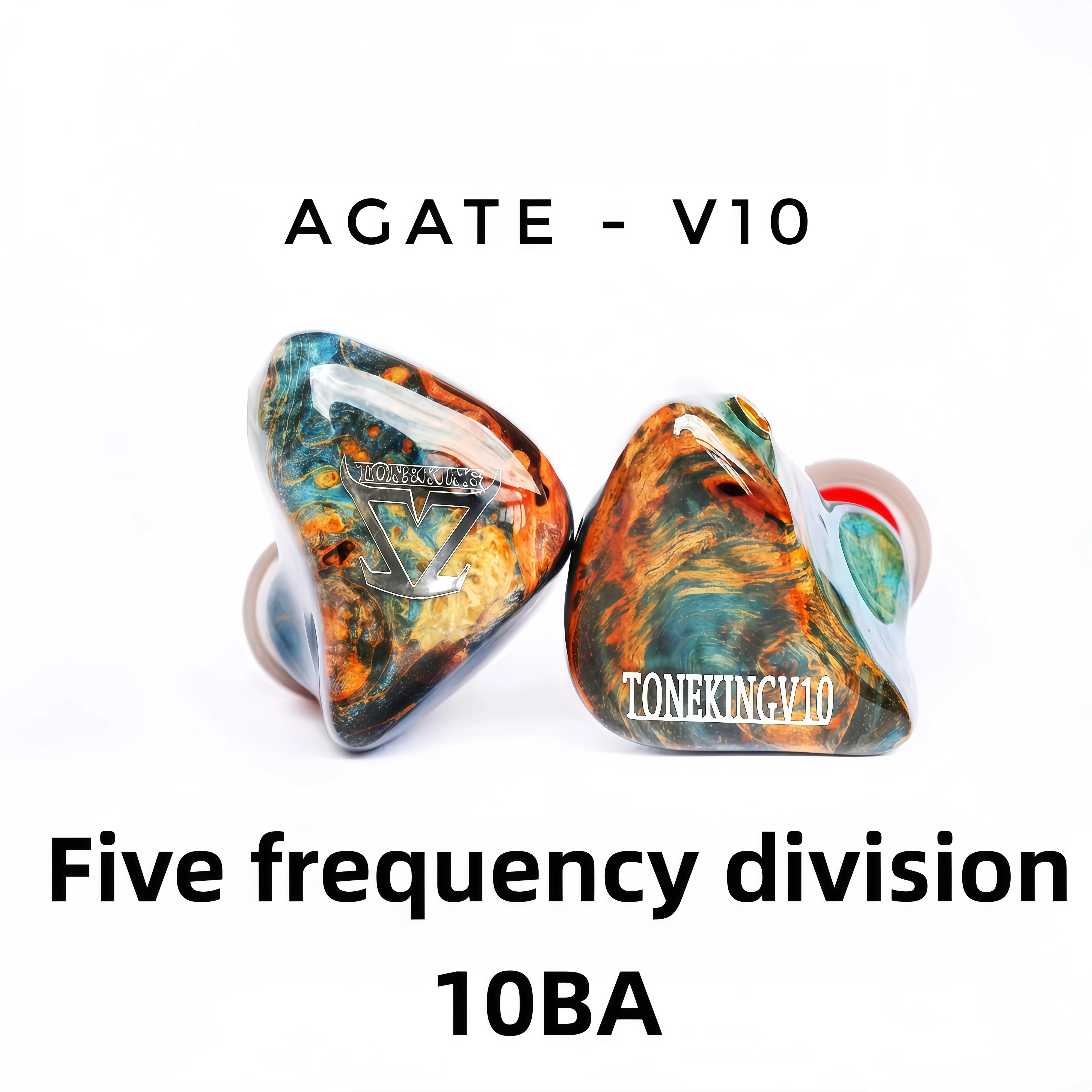 TONEKING V10 10BA Balanced Armature Wooden Hifi Earbuds Handmade Studio Music Monitor Customized Earphones with MMCX Connector