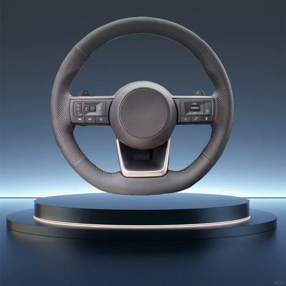 Hand-stitched Artificial Leather Car Steering Wheel Cover For Nissan Rogue Pathfinder Qashqai X-Trail 2021-2023 Car Accessories
