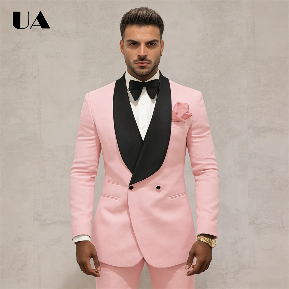 

ULBYANRY Wedding Suit for Groom and Bestman 2 Pieces (Jacket Pants) Tailored Tuxedo Prom Suit Attire Customized Size