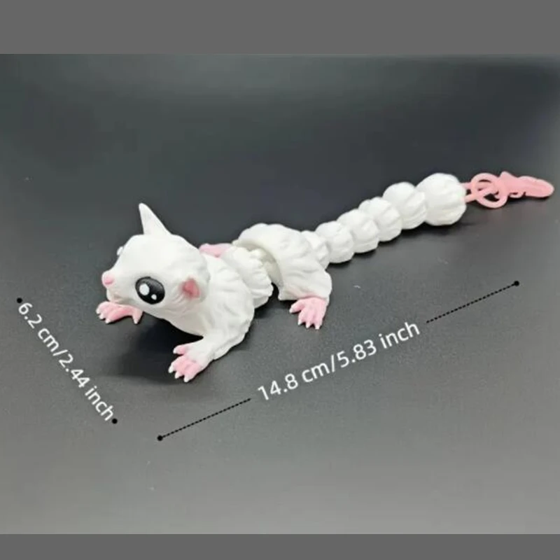 1pcs Glam Style Articulated Jointed Honey Badger Figurine for Home Decor Party Favor Garden Decoration long tail is very cute