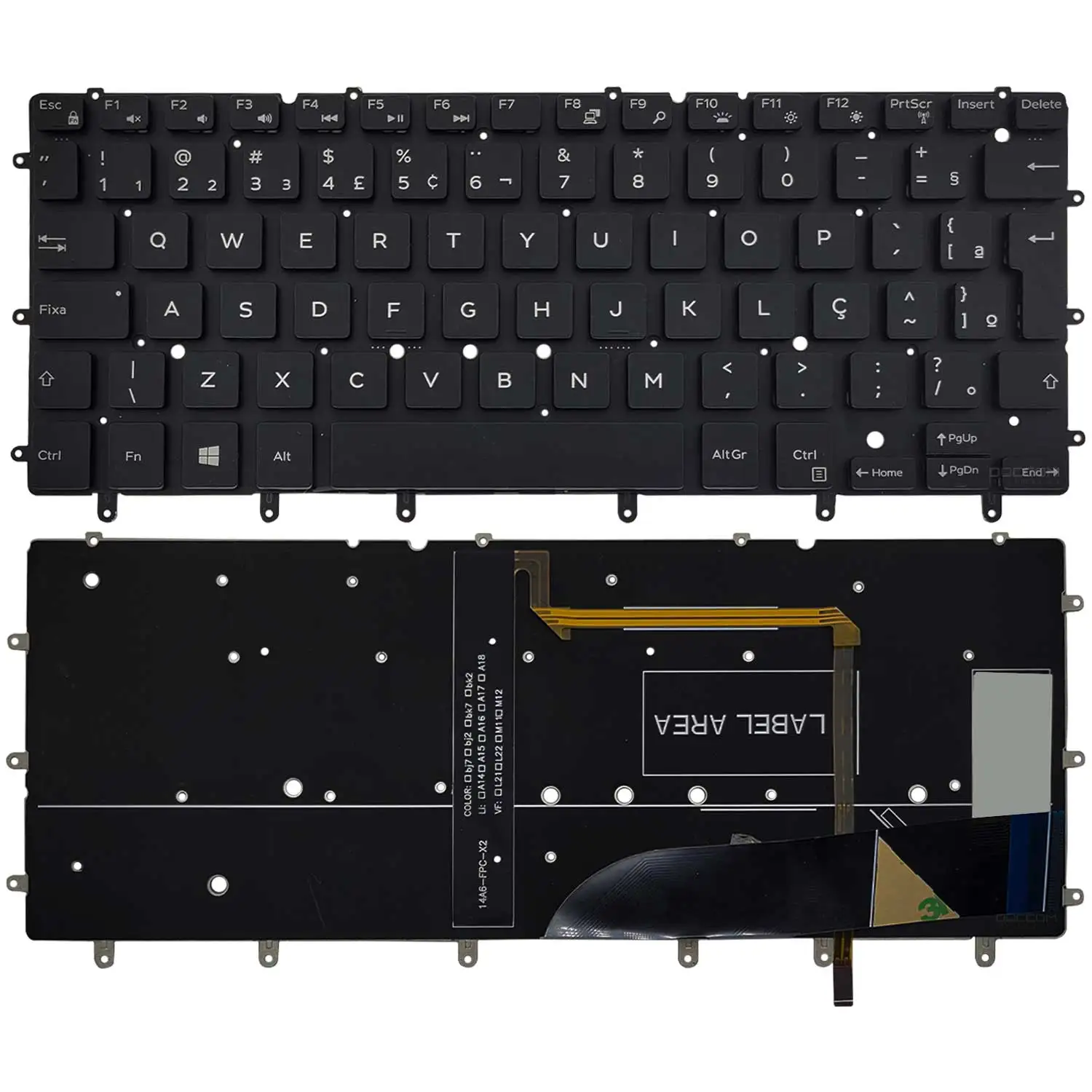 Teclado Compatível Notebook Dell Inspiron 13 7347 13 7348 13 7352 13 7353 13 7359 P41f001 P41f Layout BR ABNT2 with Backlight