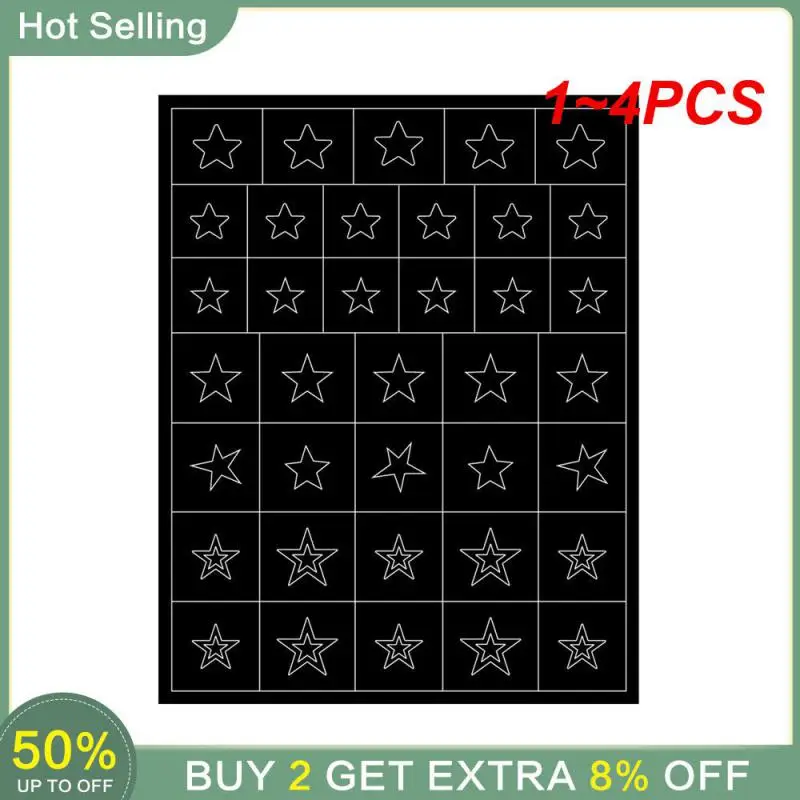 1~4PCS Pentagram Nail Stickers Convenient To Use Butterfly Flame Design Nail Accessories Nail Art