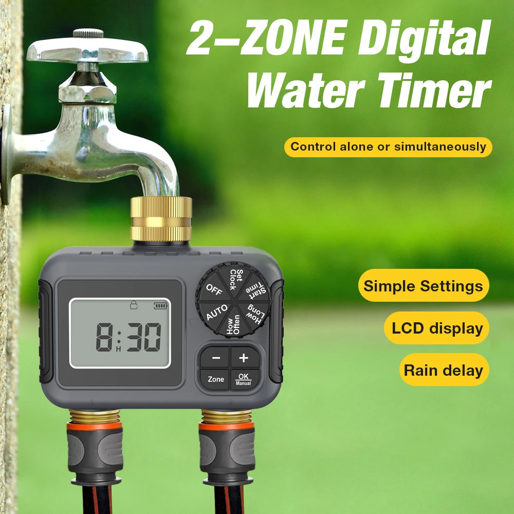 Mini Garden Water Timer Automatic Intelligent Irrigation Watering System Programmer Sprinkler Timing Controller LCD Display