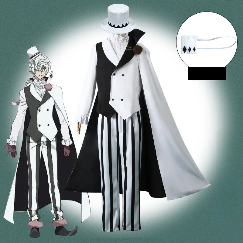 

Anime Bungo Stray Dogs Cosplay Costume Nikolai Gogol Cos Outfits Halloween Carnival Party Suit Wig Full Set For Men Women