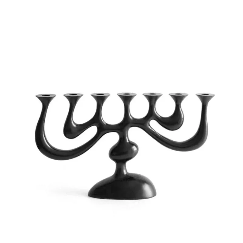 

French antique porous candlestick ornament entrance restaurant soft decoration retro creativity