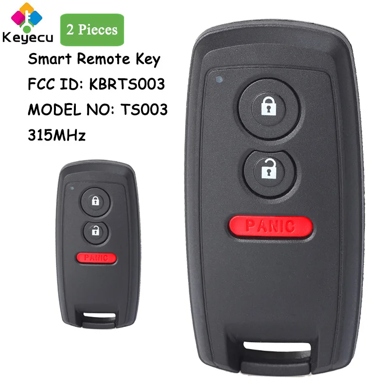 

KEYECU 2 Pieces Smart Remote Control Car Key With 3 Buttons 315MHz for Suzuki Grand Vitara SX4 2007-2014 Fob FCC ID: KBRTS003