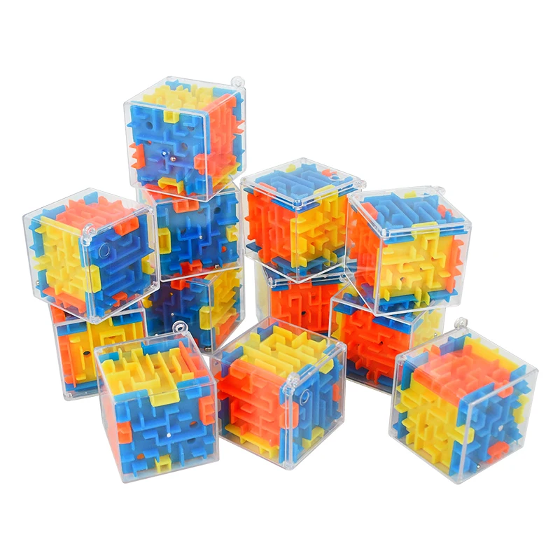 1pcs 3D Maze Magic Cube Six-sided Transparent Puzzle Speed Cube Rolling Ball Magic Cubes Maze Toys For Children Educational Toys