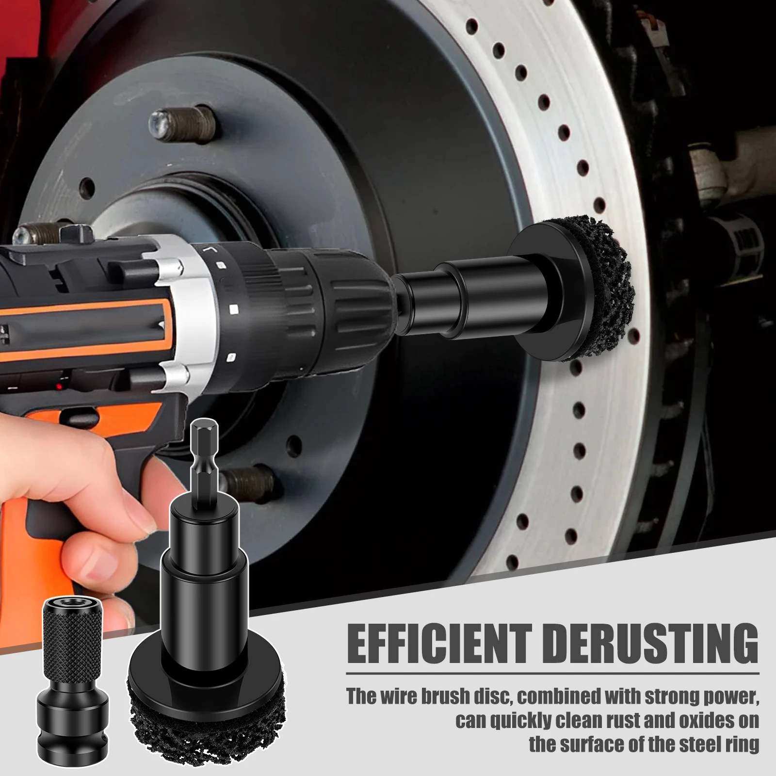2 مجموعة سيارة محور عجلات تجديد عدة الفرامل محور تنظيف أداة سيارة مزيل صدأ الأنظف يناسب 1/2 "الشدات أو الحفر الكهربائية #6