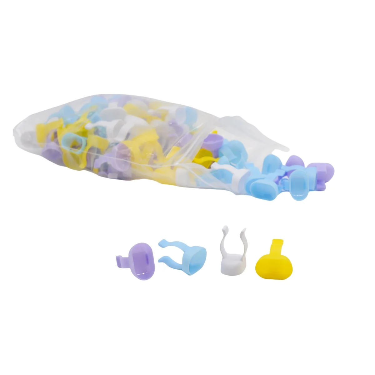 10/100/200pcs Dental Mixing Finger Ring Bowl Cup Plastic Silicone Holder Random Color Dappen Dish Prophy Paste Rings Handy Tool