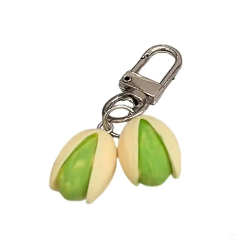 U13E Pistachios Designs Keychain Whimsical Nut Keychain with Resin Detailing Fun Keychain Charm for Everyday Use