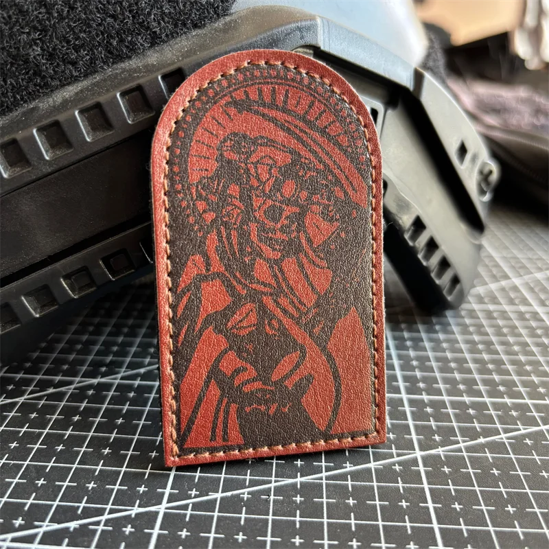 PU Reaper Skull Tactical Patch Hook & Loop Leather Morale Badge Skeleton Warrior Patches Military Armband Backpack Death Sticker