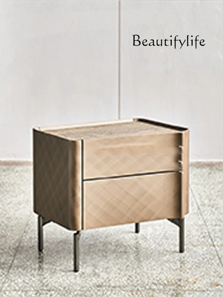 

Italian Minimalist Bedside Table Bedroom and Household High-End Designer Model Modern Light Luxury Bedside Cabinet