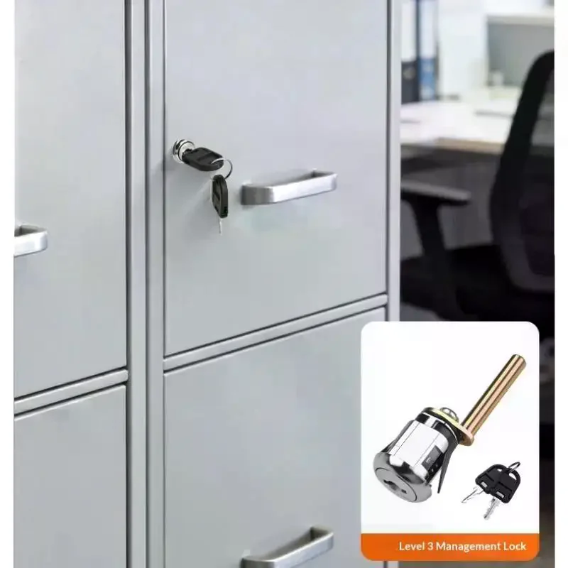 Zinc Alloy 3 Level Management Cabinet Lock With Key For Filing Cabinets Drawer Storage