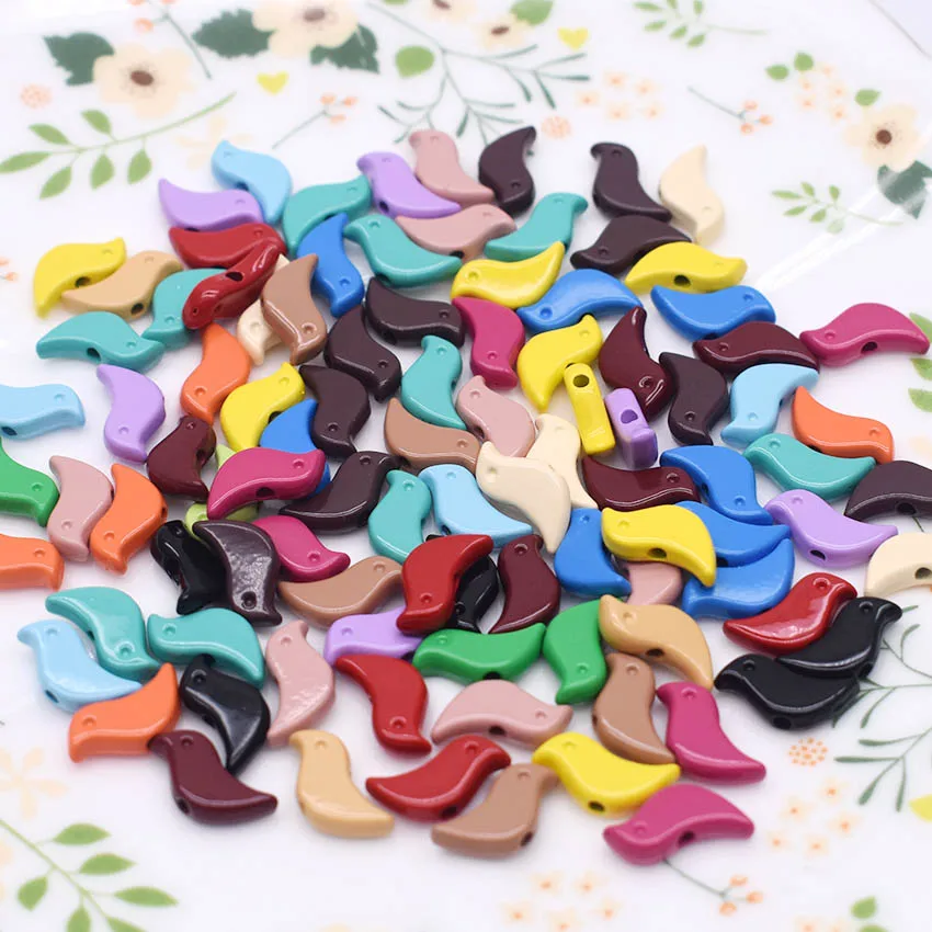 6x13mm Color Bird Shape Beads Jewelry Findings Metal Alloy Beads For Jewelry Making DIY Bracelet Necklace