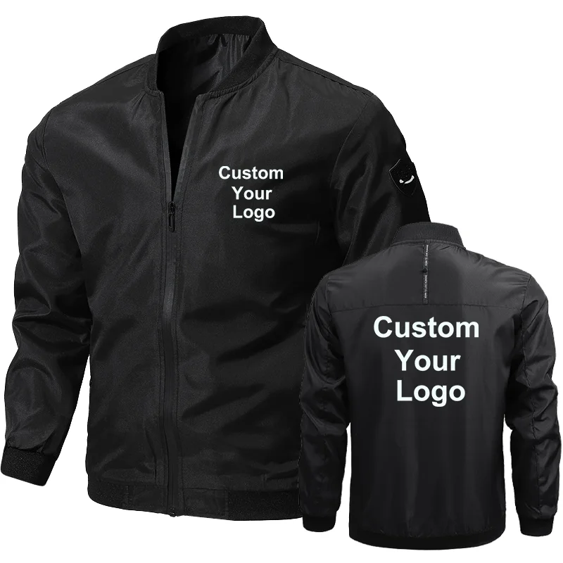 Jacket Men Customize Your Logo Fashion Casual Loose Mens Jacket Sportswear Bomber Jacket Mens Jackets and Coats