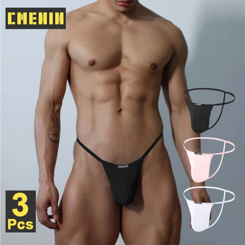 

CMENIN 3 шт. мужские стринги с низкой талией, дышащие сексуальные стринги Sissy Single для геев, мужские трусики с бандажами, мужские стринги и стринги