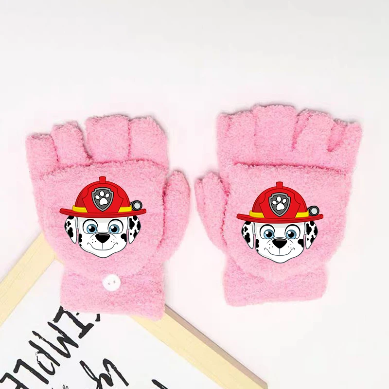 Paw Patrols Luvas de pelúcia inverno ao ar livre à prova de vento e quente luva de malha dos desenhos animados anime luvas infantis kawaii presentes de natal