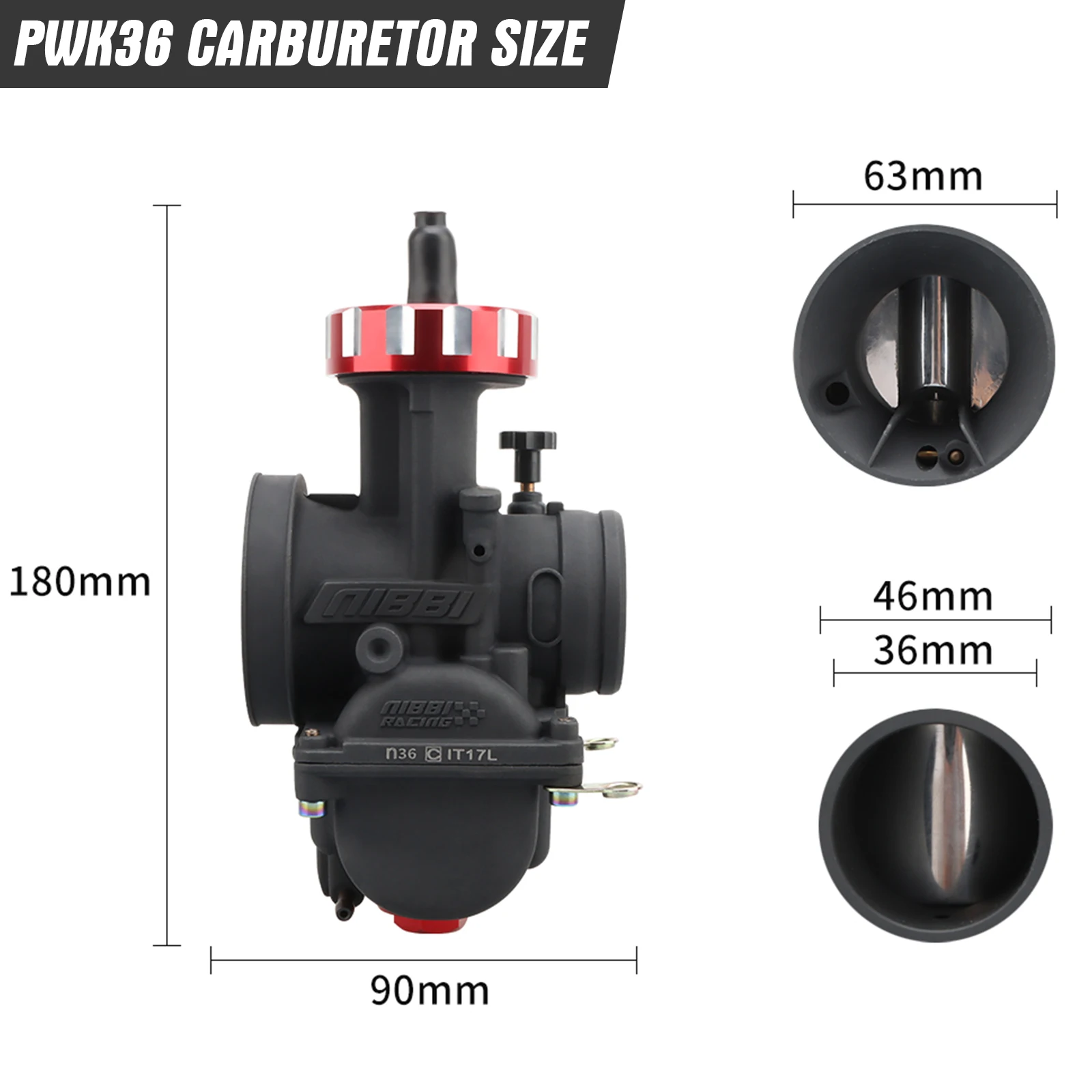 NIBBI PWK Racing Vergaser PWK24/26/28/30/32/34/36/38/40mm Vergaser mit Power Jet für Yamaha KawasakiSuzuki Motorrad Teil – Detail 9