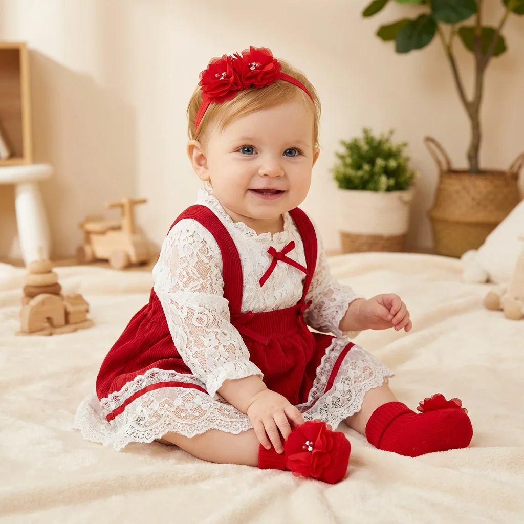 New Baby Soft Prewalker Sock Girl Infant Cute Knitted Hairband Socks1Set Newborn Handmade Pearl Flower Headbands Mid Socks