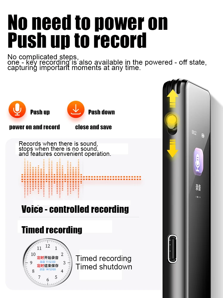 مسجل صوت الطالب فائق النحافة 32G Famue L16 | 45ه 360 ° حماية كلمة المرور الذكية عالية الدقة لتقليل الضوضاء بسرعة 1536 كيلوبت في الثانية #5