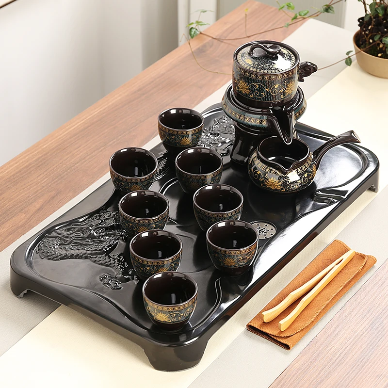 

Accessories Wooden Tea Tray Kitchen Saucer Storage Snack Coffee Black Mini Tea Tray Coffeeware Dishes Bandejas Home Decorationgs