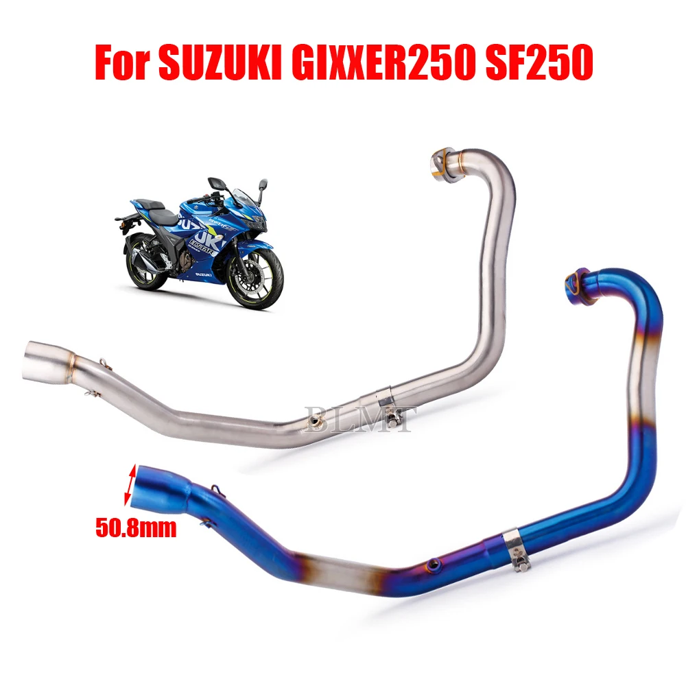 Motorcycle Exhaust Muffler Escape  Motorbike Front Tube Middle Link Pipe Slip On For SUZUKI GIXXER 250 GIXXER250 SF250