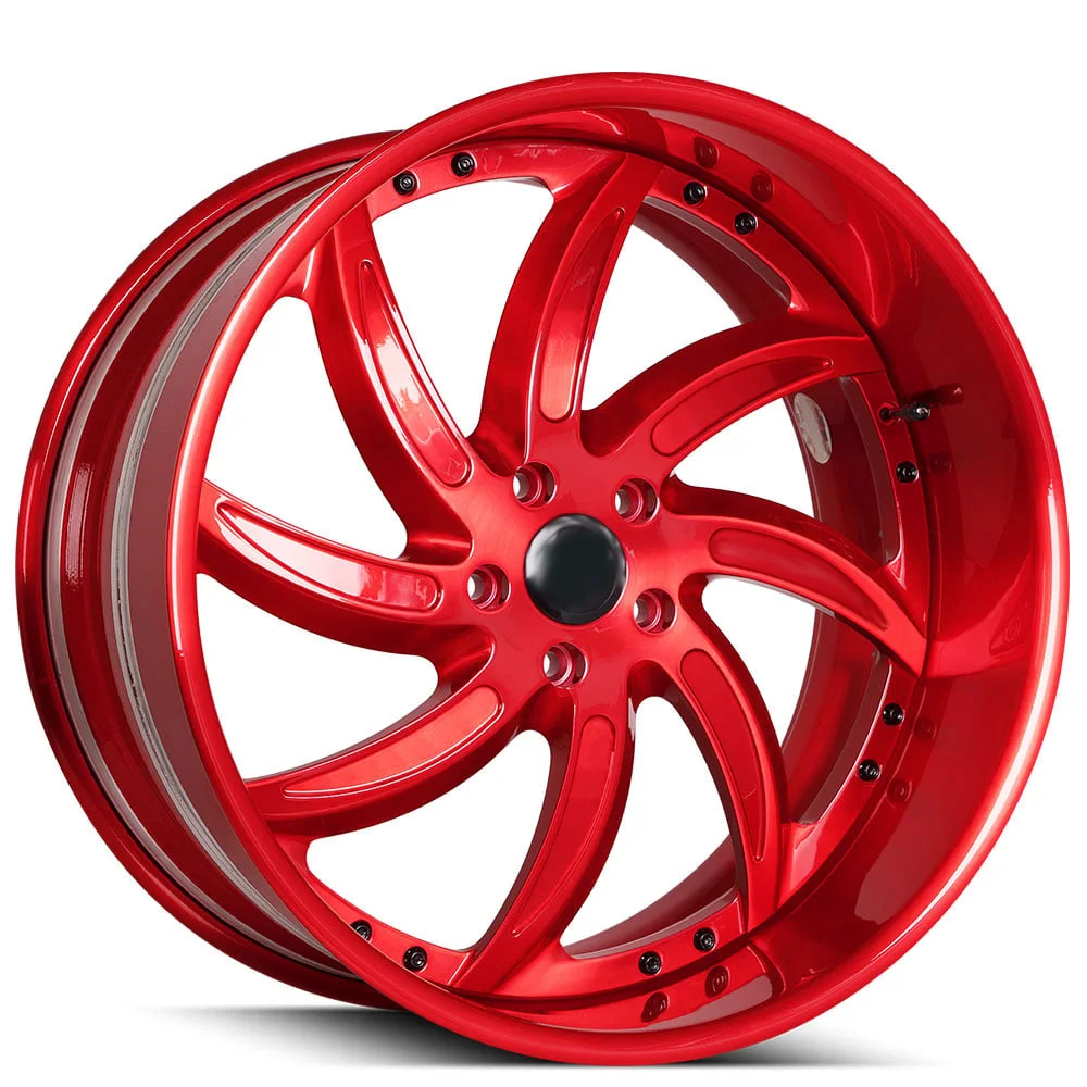 

SY-02030 2/3 Piece Custom Lightweight Azioni Red Face&Lip Floating Cap Forged Rims for GMC SIERRA GMT800 Ford Mustang