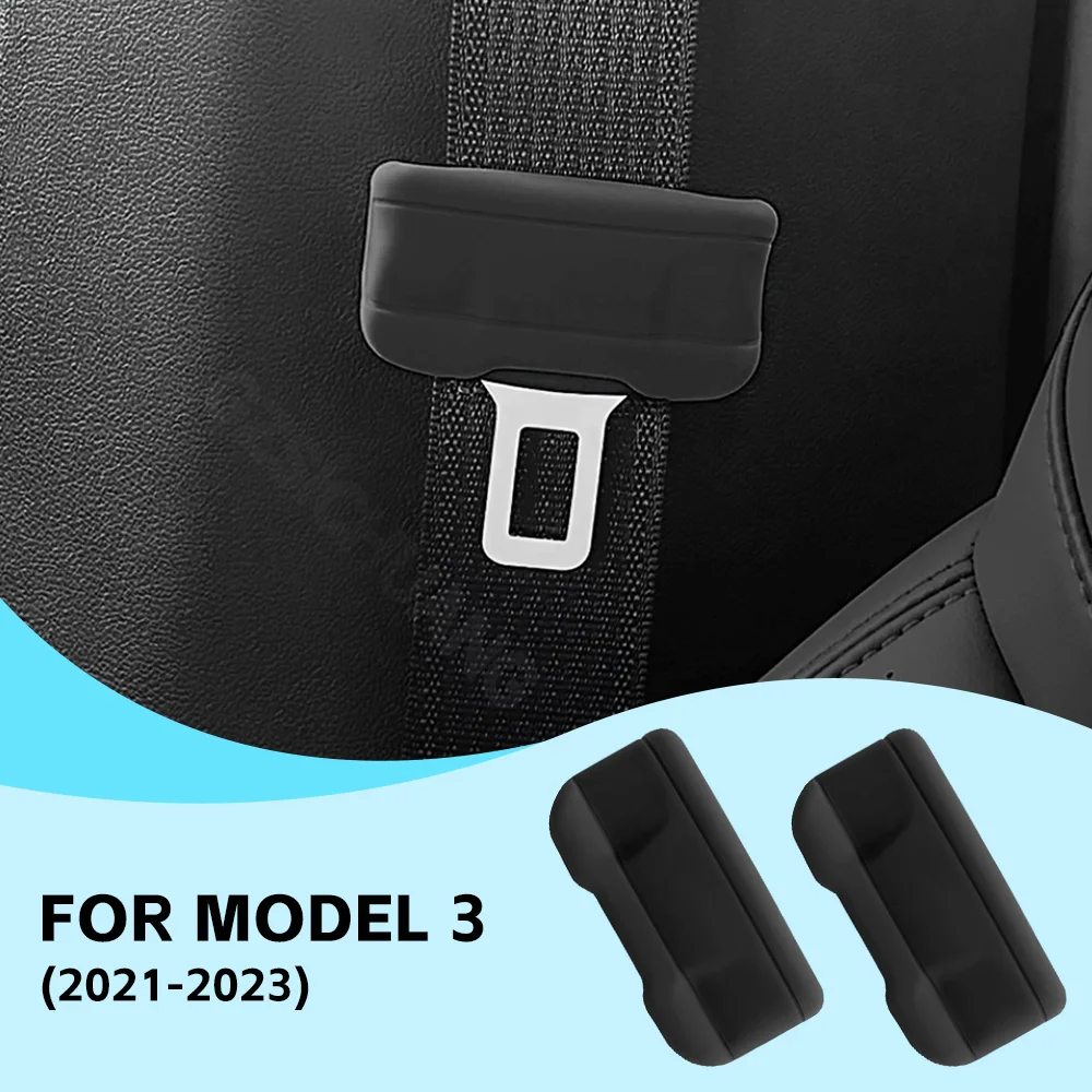 

For Tesla Model 3 2021-2023 Highland 2024-2026 Car Seat Belt Cover Silicone Seat Belt Protective Cover Car Interior Accessories